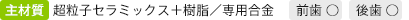 主材質超粒子セラミックス＋樹脂／専用合金